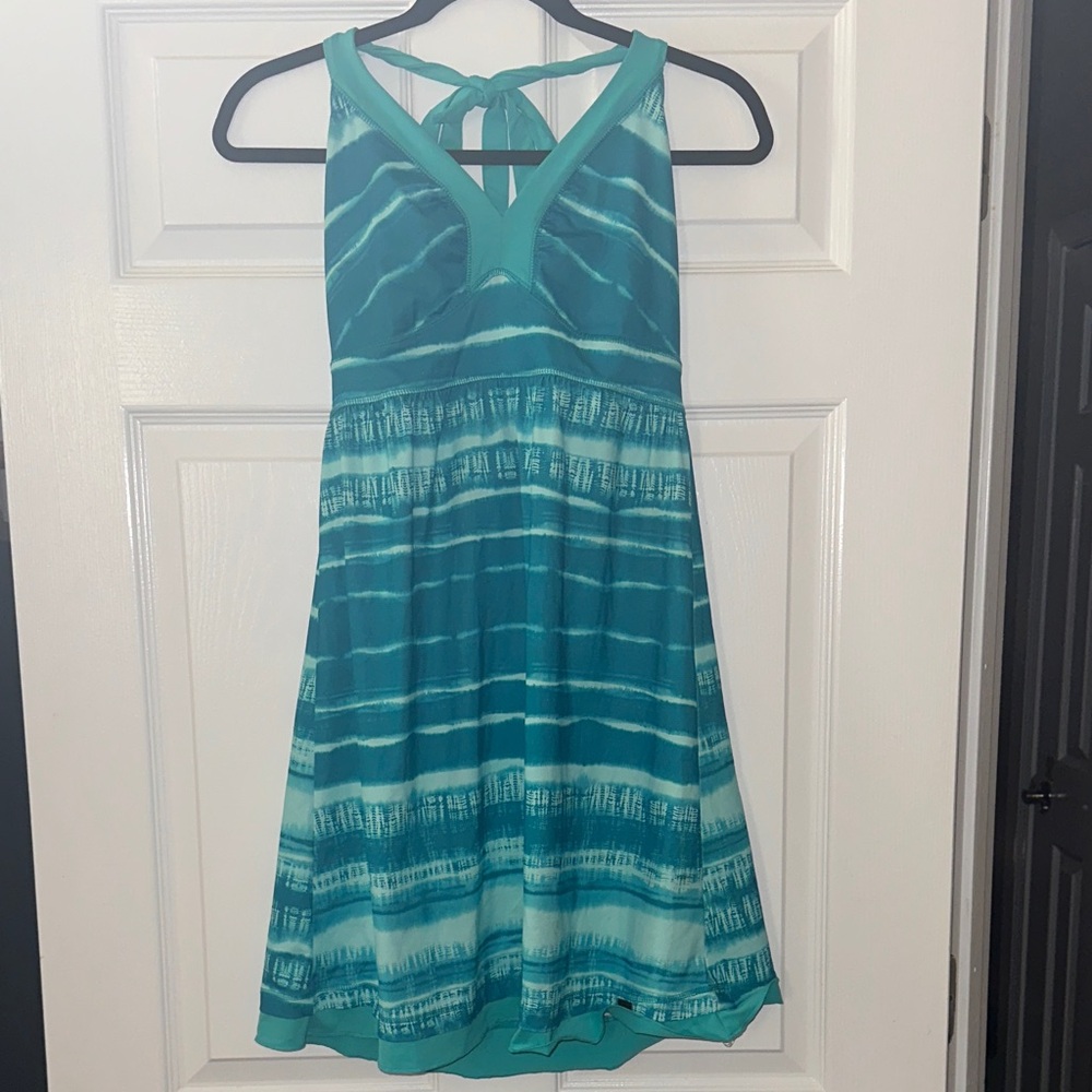 The North Face Echo Lake Teal and White UPF 50 Striped Dress